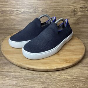 Rothy's The Sneaker Women's Size 9 Slip On Shoes Black Blue Trim